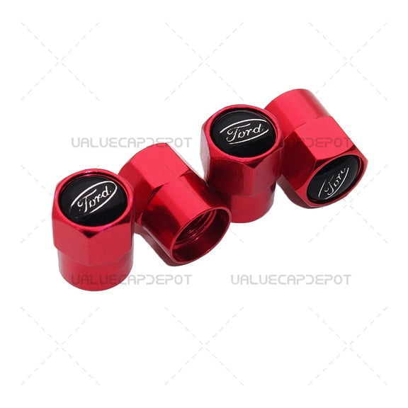Hex Black Ford Logo Emblem Car Wheels Tire Air Valve Caps Stem Dust Cover Sport