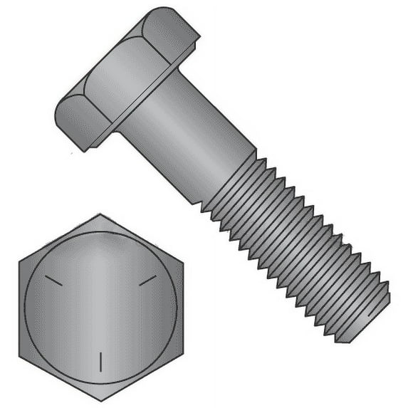 Hex Bolts, Grade 5 Plain Finish, 5/16"-18 x 1" (Quantity: 100 pcs) Fully Threaded UNC Thread (Thread 5/16") x (Length: 1")