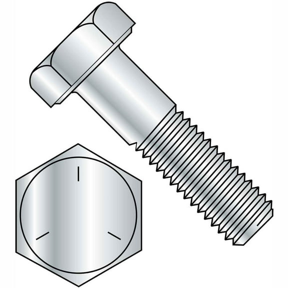 Hex Cap Screw, 1/4-20 x 1", Carbon Steel, Zinc, Gr 5, FT, UNC, USA, 100 Pack, Lot of 3