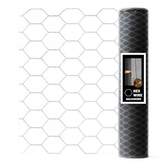 Hex Chicken Wire Fence Roll 2ft x 50ft 1" HEX Galvanized Garden Mesh Fence