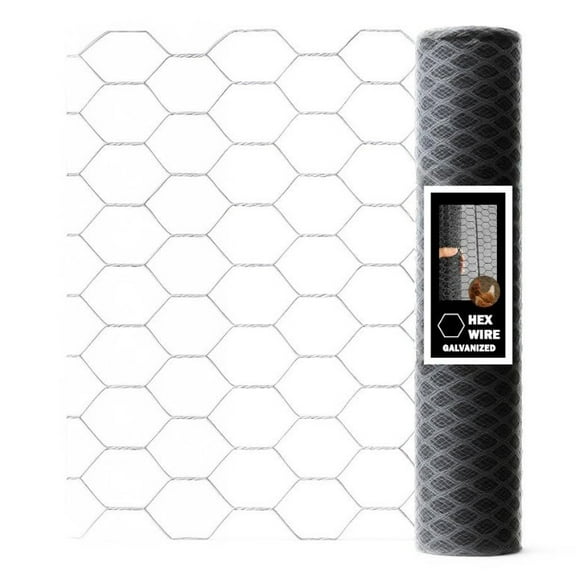 Hex Chicken Wire Fence Roll 3ft x 10 x 1" HEX Galvanized Garden Mesh Fence