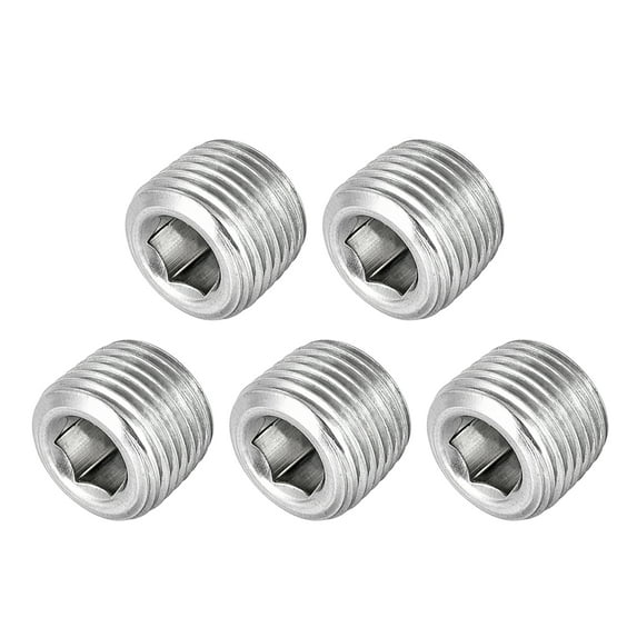 Hex Countersunk Plug -Stainless Steel Pipe Fitting 1/8NPT Male Thread Socket Pipe Adapter Connector 5Pcs