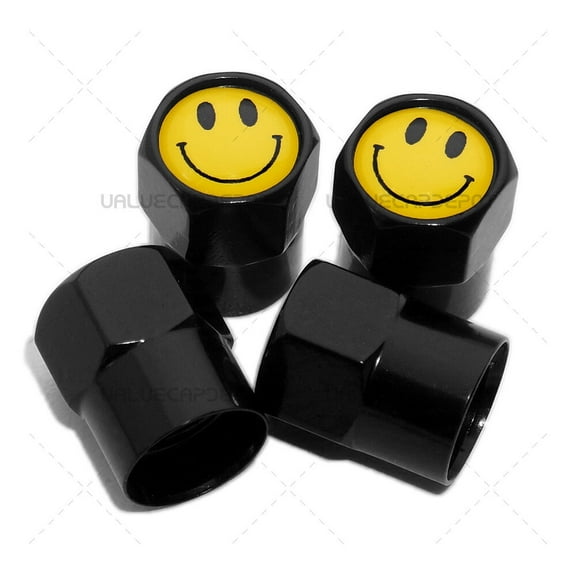 Hex Cute Smile Logo Car SUV Wheels Tire Air Valve Caps Stem Dust Cover Sport