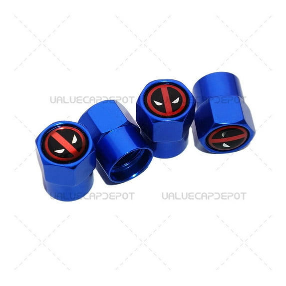 Hex Deadpool Logo Emblem Car Wheels Tire Air Valve Caps Stem Dust Cover Sport