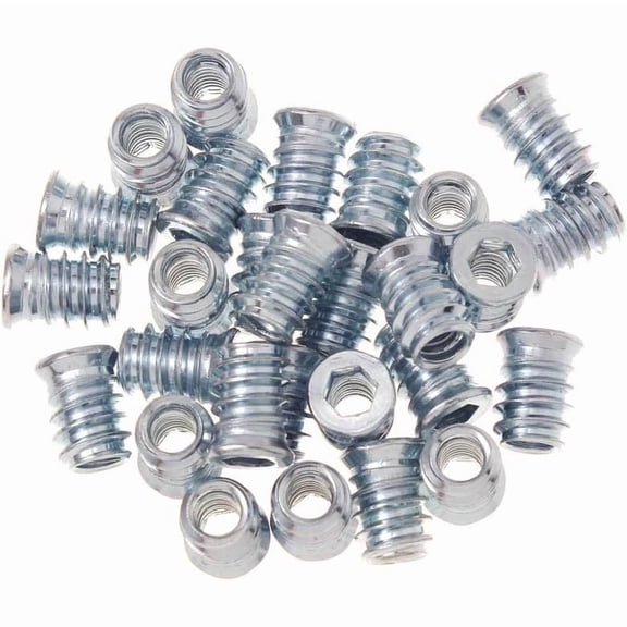 Hex Drive Threaded Inserts for Wood - 40 Pieces