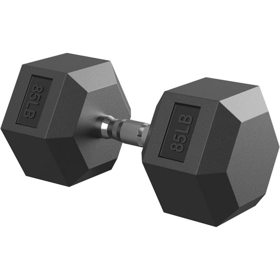 Hex Dumbbell 40-125 lb, Rubber Encased Exercise & Fitness Dumbbells, Hand Weight for Strength Training