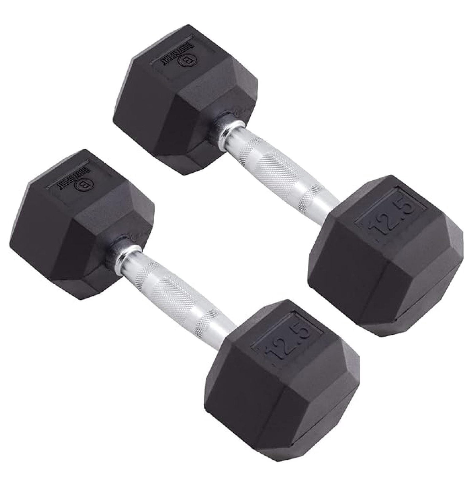 Hex Dumbbell Pair – Rubber Coated – Strength Training Weights for Home ...