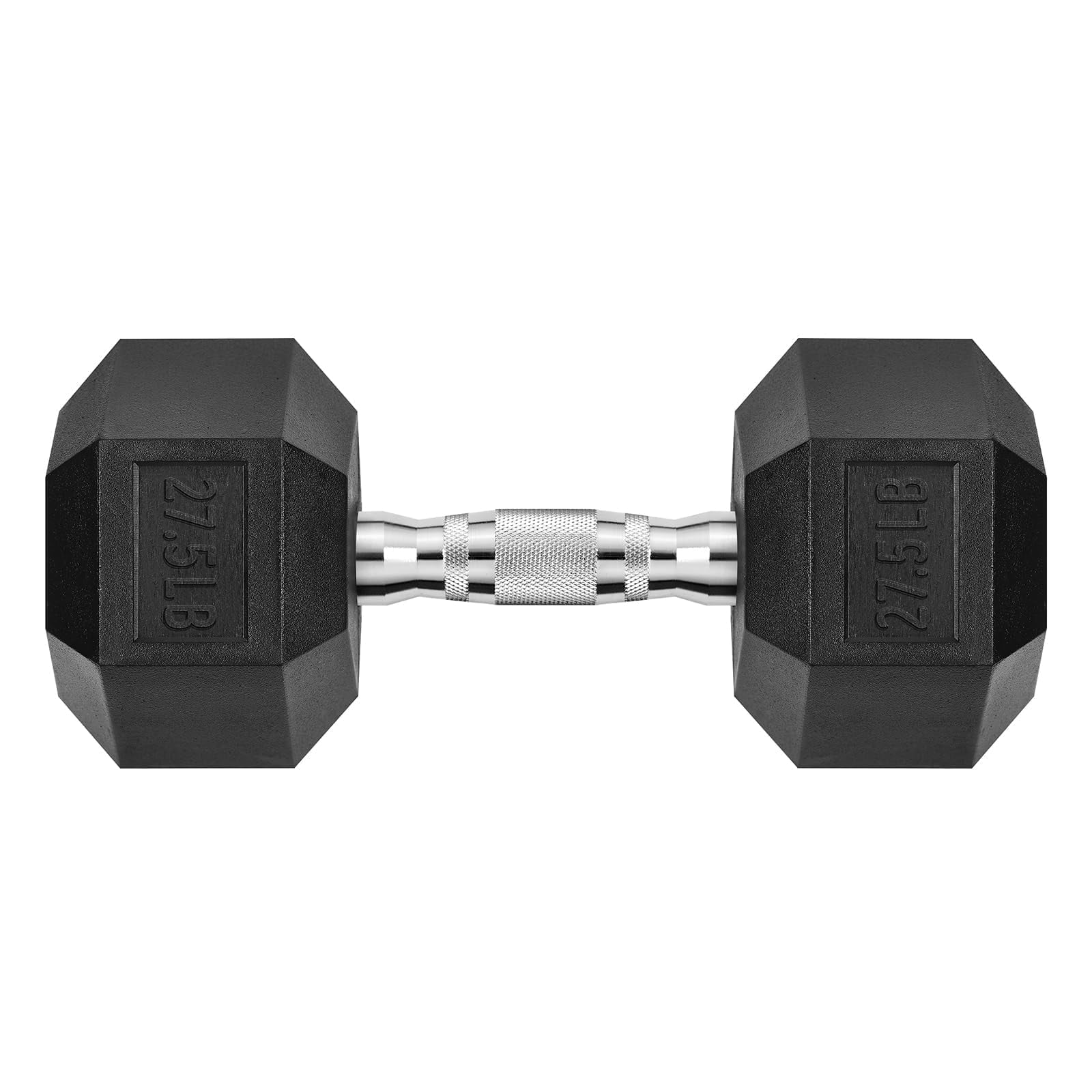 Hex Dumbbell Rubber Encased Hex Dumbbell Exercise & Fitness Hex Dumbbell, Hand Weight For Strength Training / 27.5LB