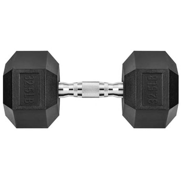 Hex Dumbbell Rubber Encased Hex Dumbbell Exercise & Fitness Hex Dumbbell, Hand Weight For Strength Training / 32.5LB
