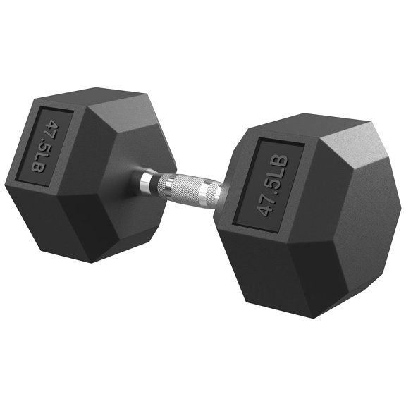 Hex Dumbbell Rubber Encased Hex Dumbbell Exercise & Fitness Hex Dumbbell, Hand Weight For Strength Training / 47.5LB