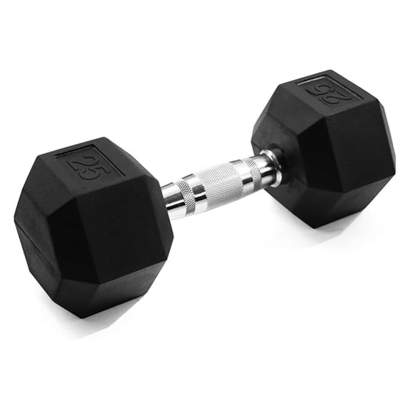 Hex Dumbbell with Metal Handles - Rubber Coated Workout Weights for Home & Gym - Single or Pair - Strength Training Exercise Equipment