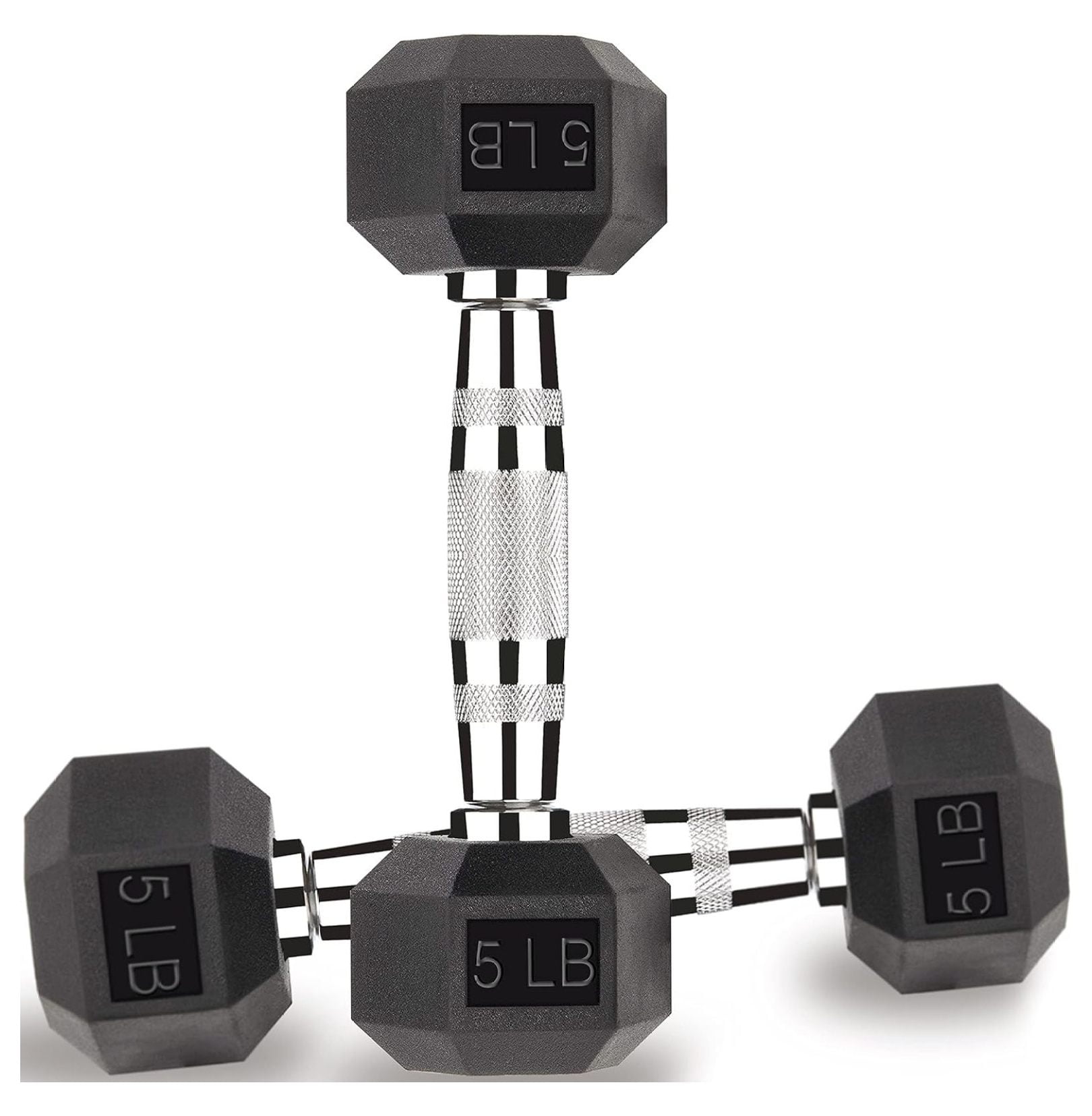 Hex Dumbbells 5,10,15,20,25,30,40 LB Exercise & Fitness Weights Dumbbell For Women & Men Free Weights Rubber Coated cast Iron Set