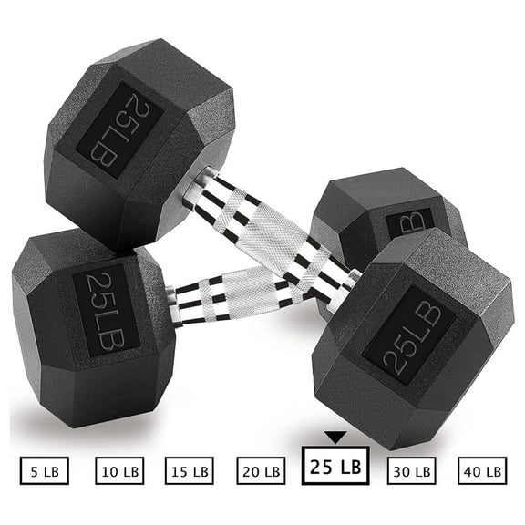 Hex Dumbbells 5,10,15,20,25,30,40 LB Exercise & Fitness Weights Dumbbell For Women & Men Free Weights Rubber Coated cast Iron Set