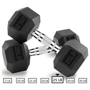 Hex Dumbbells 5,10,15,20,25,30,40 LB Exercise & Fitness Weights Dumbbell For Women & Men Free Weights Rubber Coated cast Iron Set