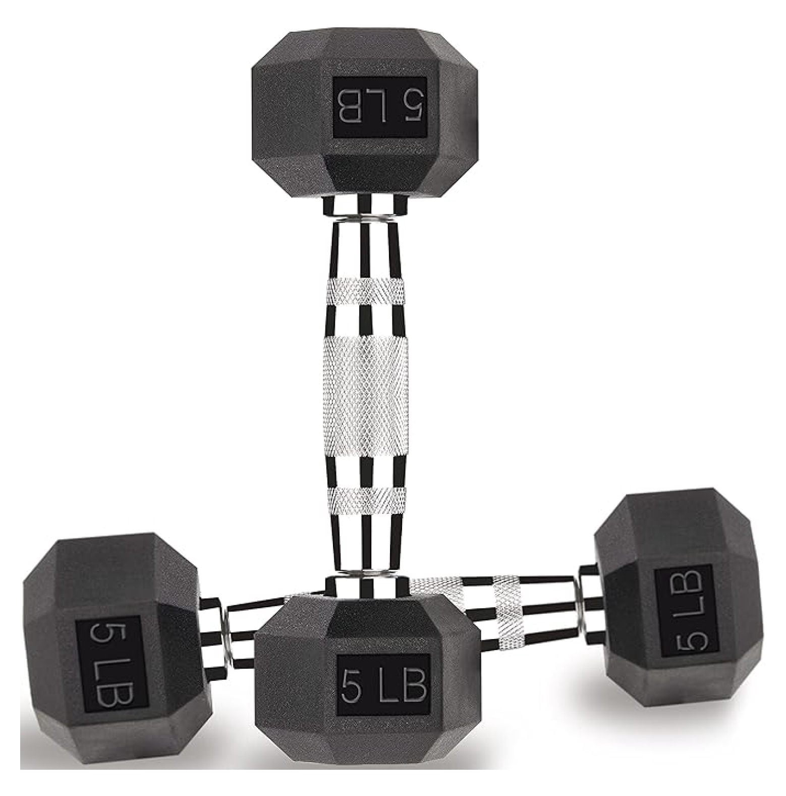 Hex Dumbbells 5,10,15,20,25,30,40 LB Exercise & Fitness Weights Dumbbell For Women & Men Free Weights Rubber Coated cast Iron Set