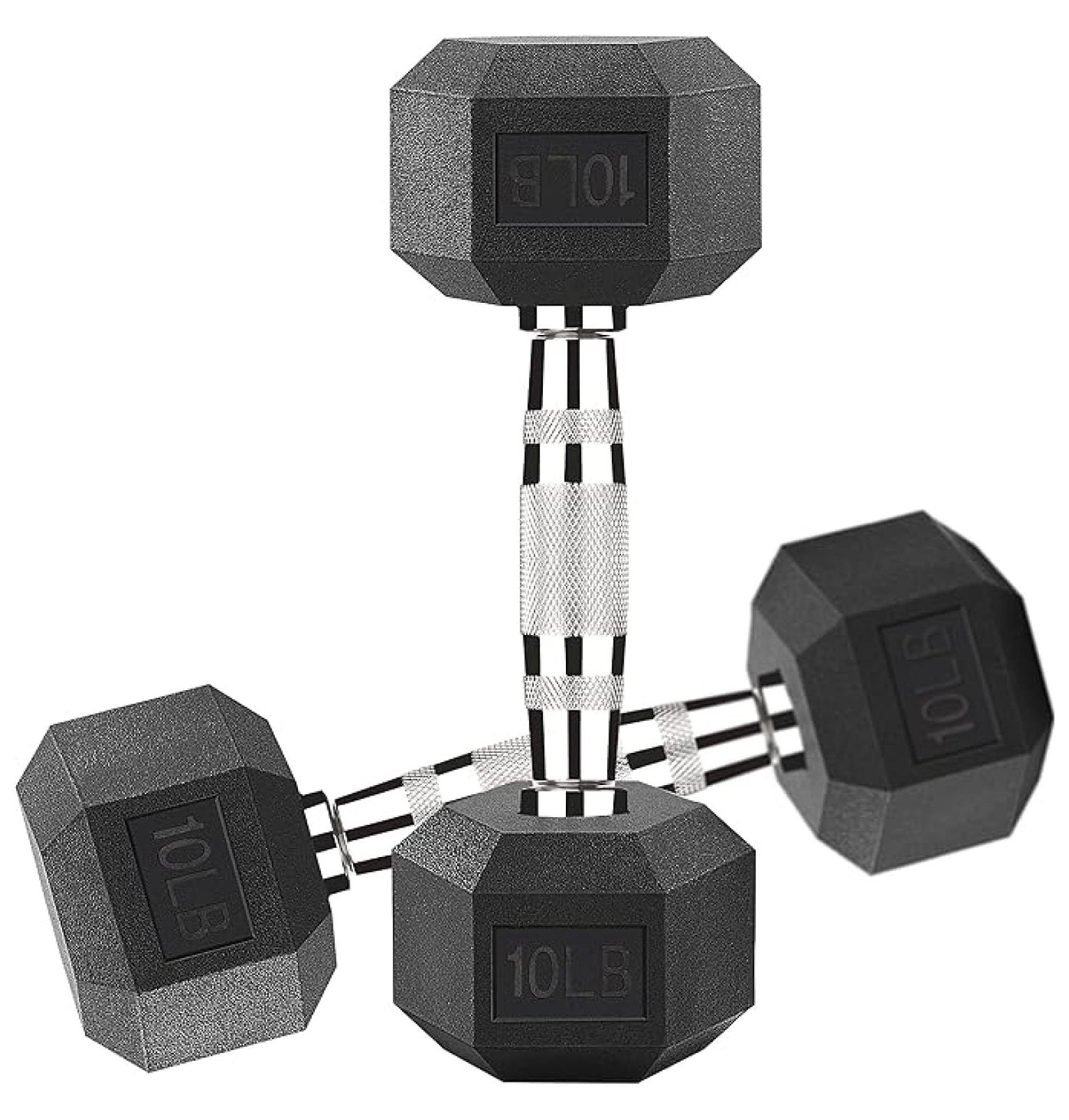Hex Dumbbells 5,10,15,20,25,30,40 LB Exercise & Fitness Weights Dumbbell For Women & Men Free Weights Rubber Coated cast Iron Set