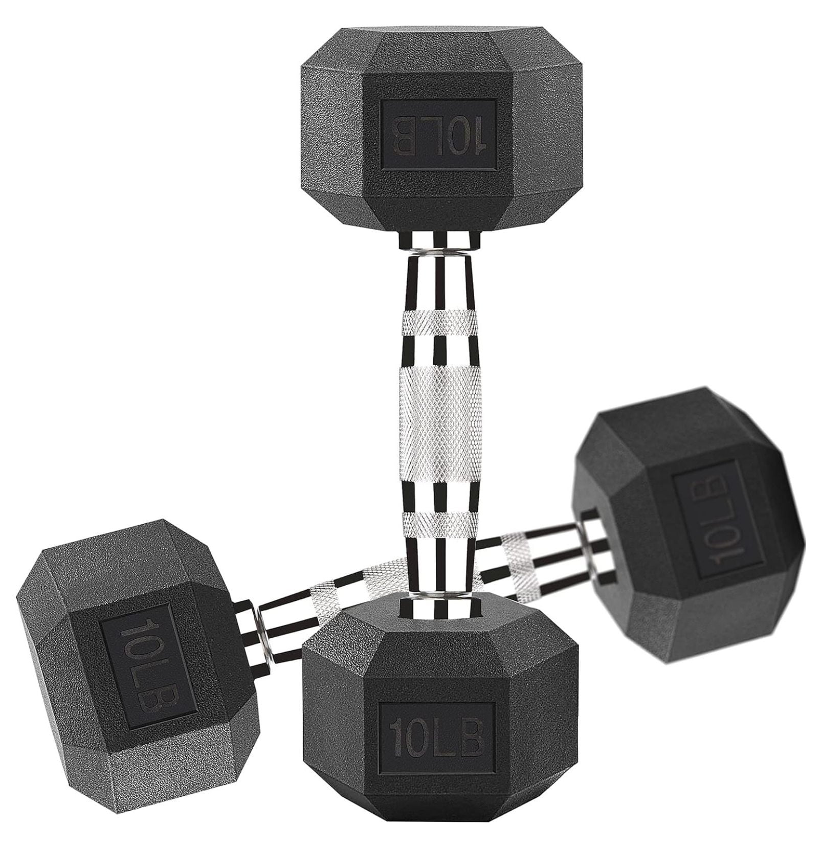 Hex Dumbbells 5,10,15,20,25,30,40 LB Exercise & Fitness Weights Dumbbell For Women & Men Free Weights Rubber Coated cast Iron Set