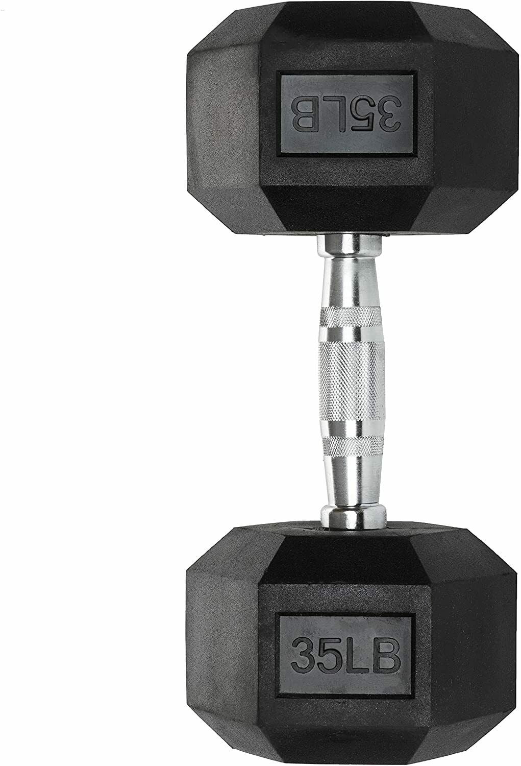 Hex Dumbbells Heavy Duty PVC Coated Weights, ChromePlated Knurled
