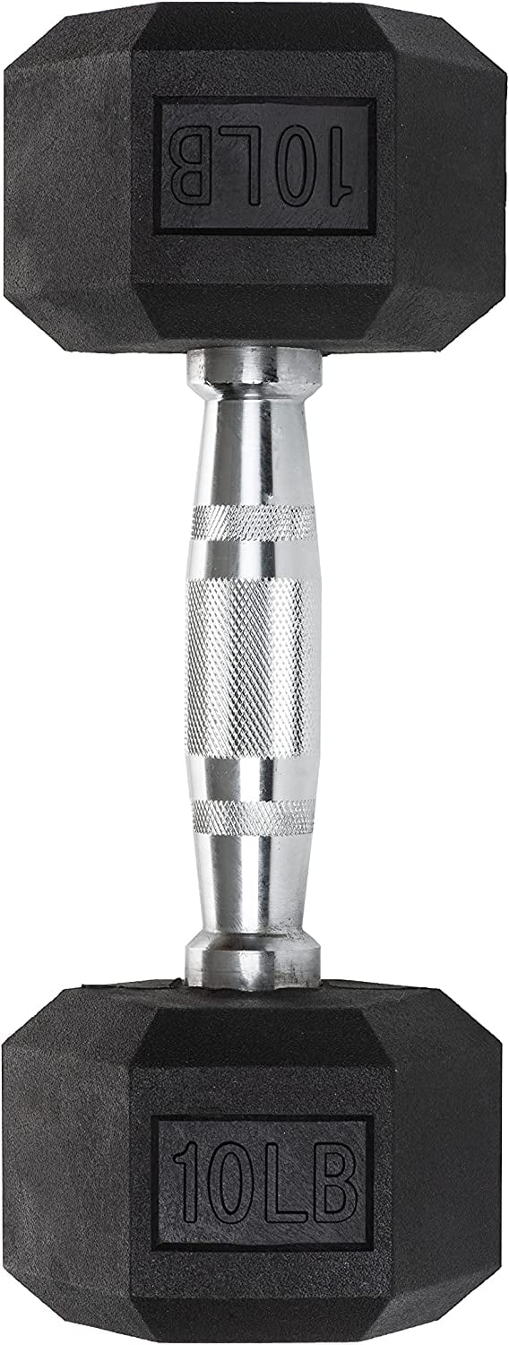 Hex Dumbbells Heavy Duty PVC Coated Weights, ChromePlated Knurled