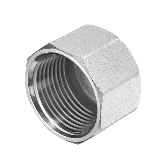 Hex End Cap 304 Stainless Steel Nut, NPT 1" Female Thread Pipe Fitting