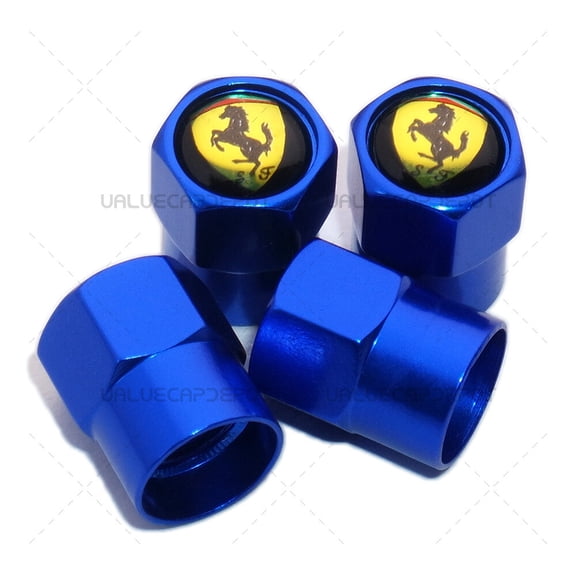 Hex Ferrari SF Logo Emblem Car Wheels Tire Air Valve Caps Stem Dust Cover Sport