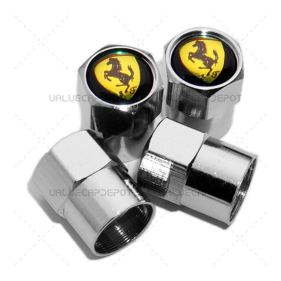 Hex Ferrari SF Logo Emblem Car Wheels Tire Air Valve Caps Stem Dust Cover Sport