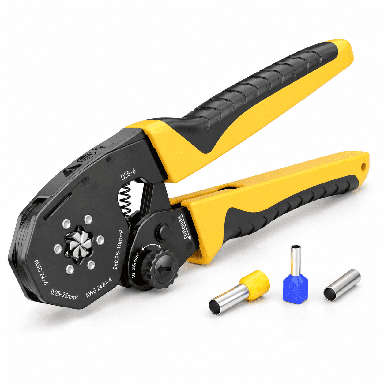 Ferrlule Hex Ferrule Crimping Tool For Awg 24-4 Self-adjusting Wire Crimper ...