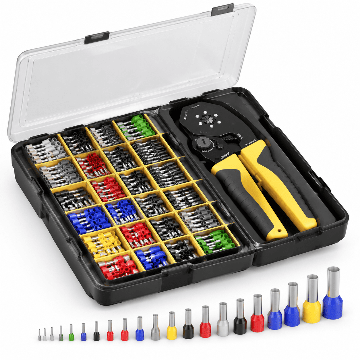Ferrlule Hex Ferrule Crimping Tool Kit Awg 24-4 Wire Ferrules 22 Sizes - Walmart.com
