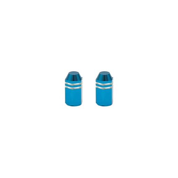 Hex Finned Valve Caps Blue.