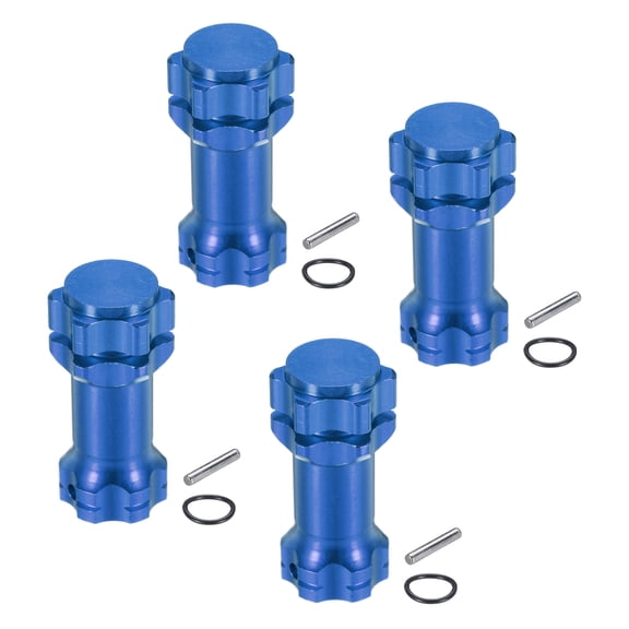 Hex Hub Adapter Extension Conversion with Dust Cap Plug 17mm to 30mm for 1/8 Remote Control Car(Blue)