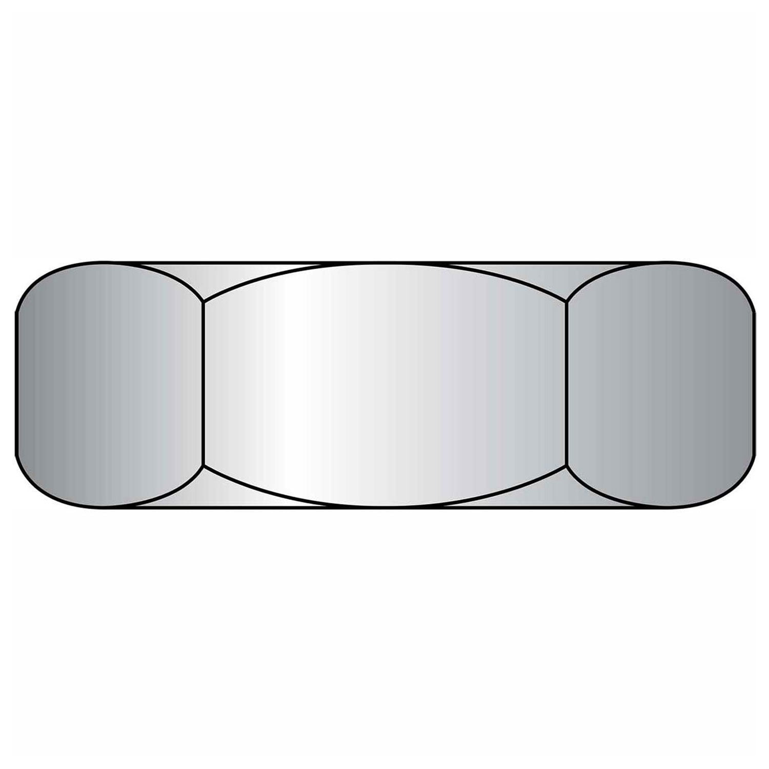 Hex Jam Nut - 5/8-11 - Low Carbon Steel - Zinc CR+3 - UNC - Pkg of 50 - Brighton