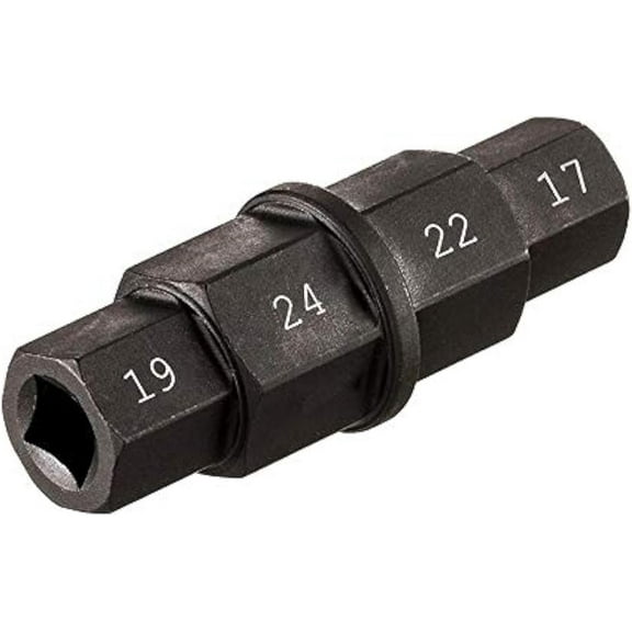 Hex Key, 4 Metric Hex Sizes, 17mm, 19mm, 22mm, 24mm, Black, Heat Treated