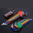 thumbnail image 1 of Hex Key Wrench Set 9pcs Chrome Vanadium Steel Ball End Folding Allen Key Tool Multi-Size Metric Hex Wrench for Auto Repairs Home Improvement Mechanical Work Multicolor, 1 of 4