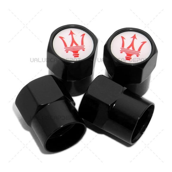 Hex Maserati Logo Badge Car Wheels Tire Air Valve Caps Stem Dust Cover Sport