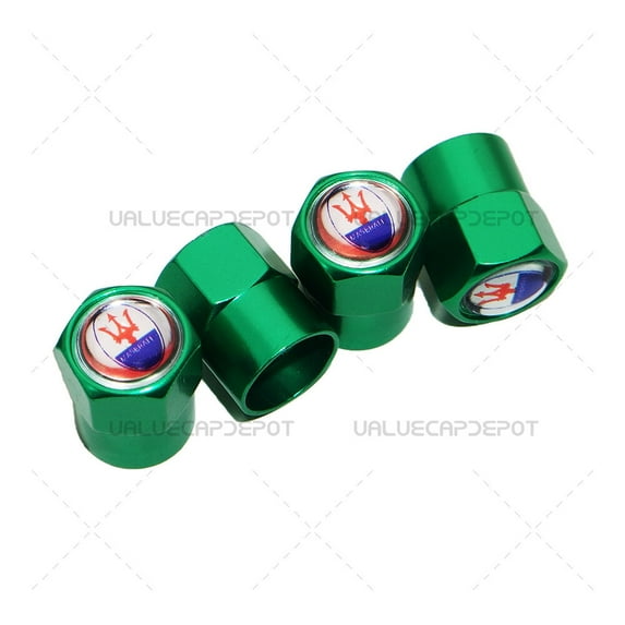 Hex Maserati Logo Emblem Car Wheels Tire Air Valve Caps Stem Dust Cover Sport