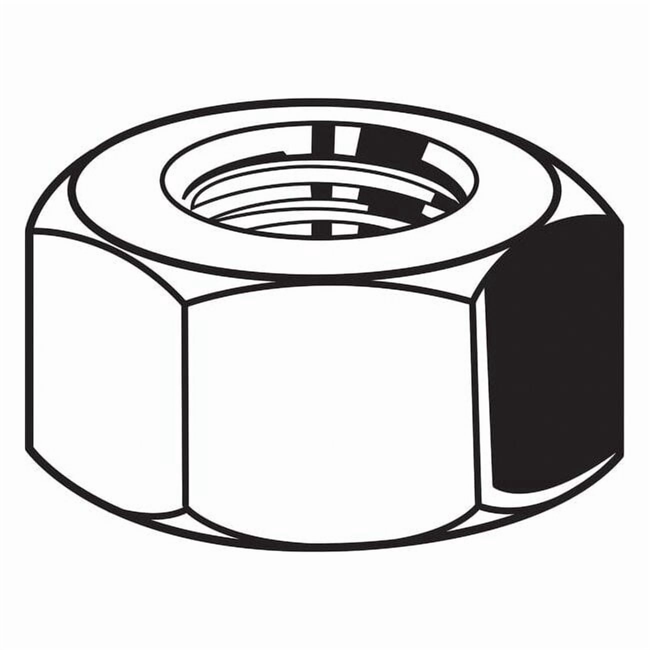 Hex Nut, 1/4"-20, Steel, Grade 5, Plain, 7/32 in Ht, 100 PK N01100.025.0001