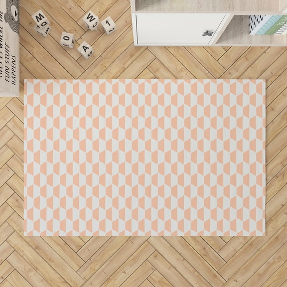 Hex Peach Kids Play Mat