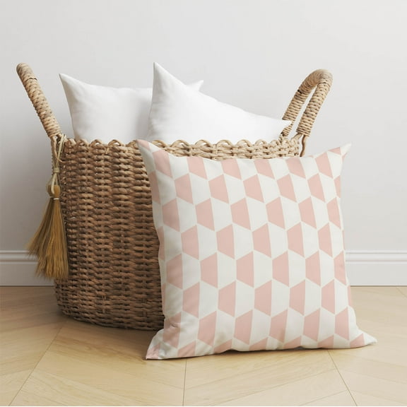 Hex Pink Throw Pillow