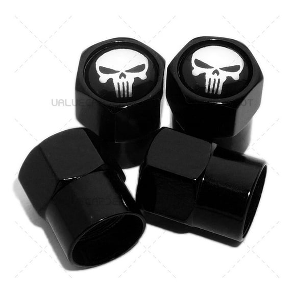 Hex Punisher Skull Logo Car SUV Wheels Tire Air Valve Caps Stem Dust Cover Sport
