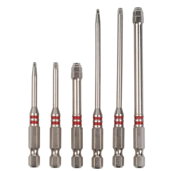 Hex Screwdriver Bit Set, 6-Piece, Magnetic Hex Shank, Pagoda-Shaped, Multiple Sizes, Impact Tough Power Bits for Electric Drills and Wrenches