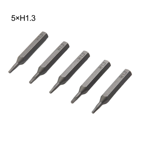 Hex Screwdriver Bits Set, High-Strength Steel 4mm Hex Shank 28mm Length, H0.7 to H4 Precision Driver Bits for Electric Drills and Power Tools, 5 Pieces per Pack(5 x H1.3)