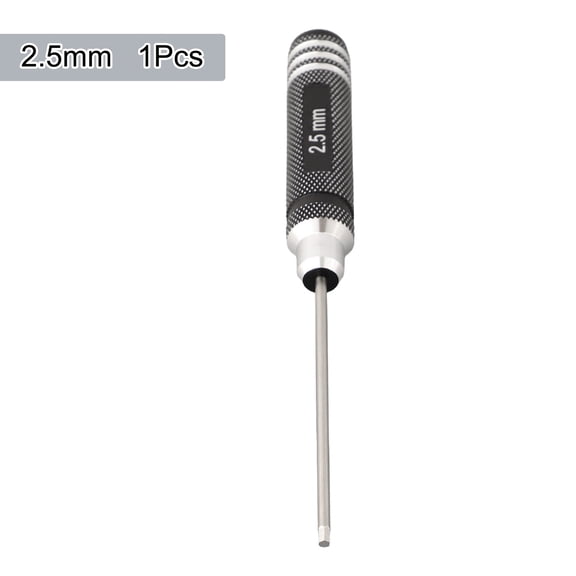 Hex Screwdriver Set for RC Models, 0.9mm to 3.0mm HSS Steel Hexagon Wrench with Non-Slip aluminum Handle, Precision Tool Kit for RC Cars Boats Helicopters Drones and for fpv Racing(2.5mm)