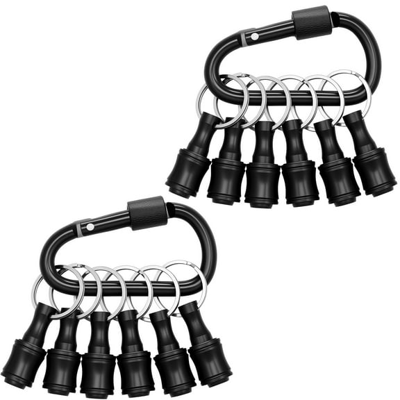 Hex Shank Aluminum Bit Holders Multipurpose Drill Bit Holder Key Chain Portable Easy to Use Bit Holder Keychain Solid Screwdriver Bit Holder Key Chain for Men