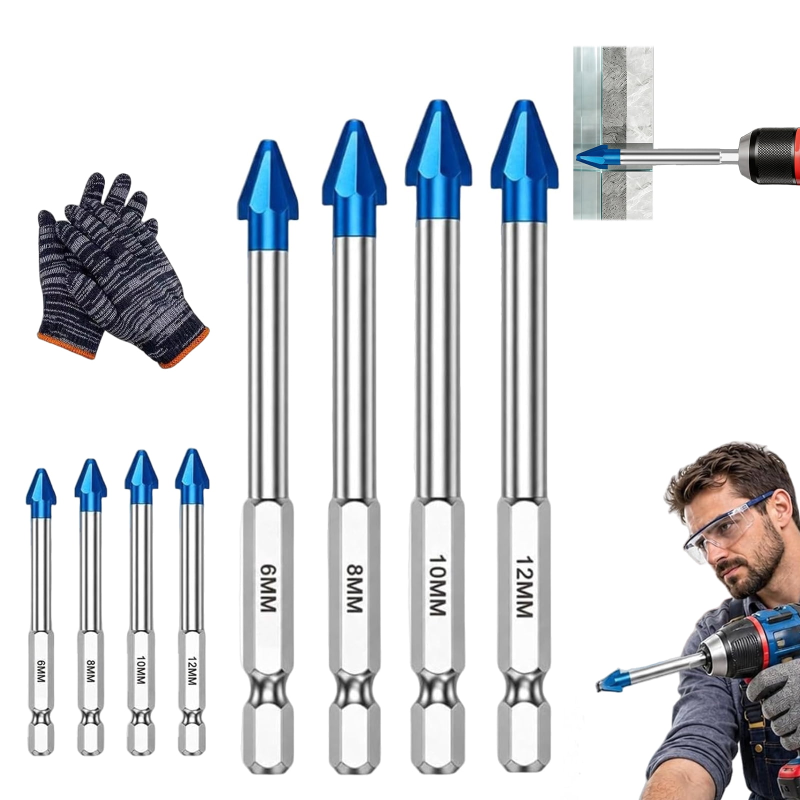 Hex Shank Carbide Eccentric Drill Bit for Ceramic Tile Glass Concrete ...