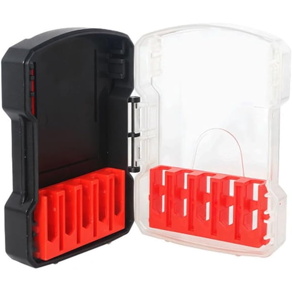 Hex Shank Drill Bit Organizer Case, 10-Slot Hard Plastic Storage Box, Black