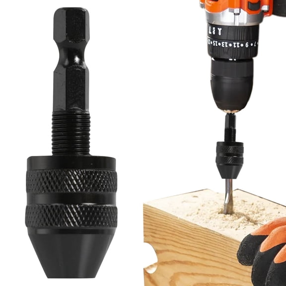 Hex Shank Drill Chuck Adapter, Universal Quick Change Power Drill Bit Converter Connector, 1/4 Hex Hand Drill Bit Holder Attachment, Drill Conversion Adaptor for Woodworking DIY Repair Project Use