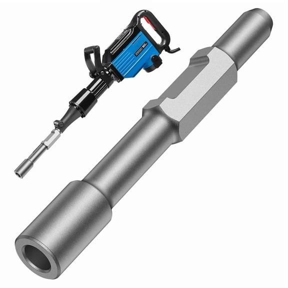 Hex Shank Ground Rod Driver for Jack Hammer,Hammer Drill Ground Rod Driver Bit,for 1-3/16 Inch Hex-Shank,1 pcs Hex Shank Ground Rod Driver,Silver