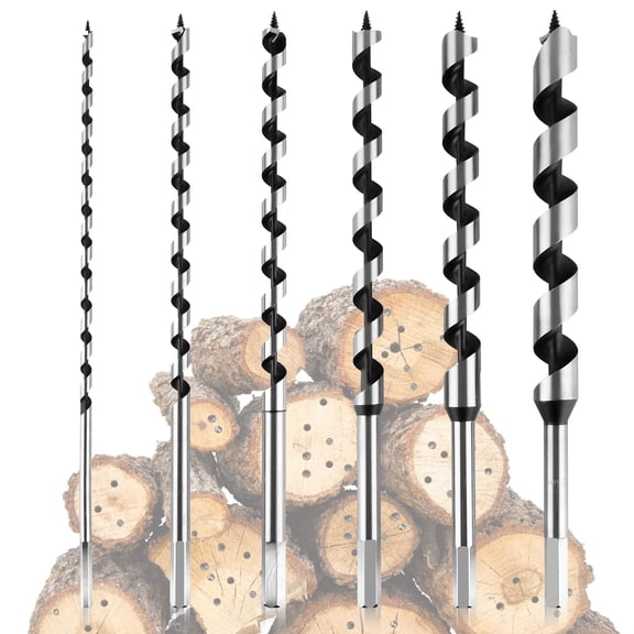 Hex Shank Long Wood Auger Bit 6Pcs Carbon Steel Drill Kit