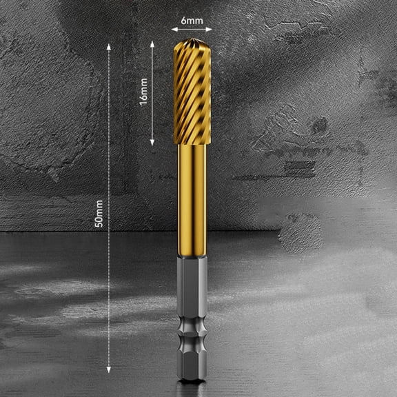 Hex Shank Titanium-plated Rotary File Reaming Drill Bit Grinding Head Rotary File For Milling Cutter Drill Bit Engraving Bit