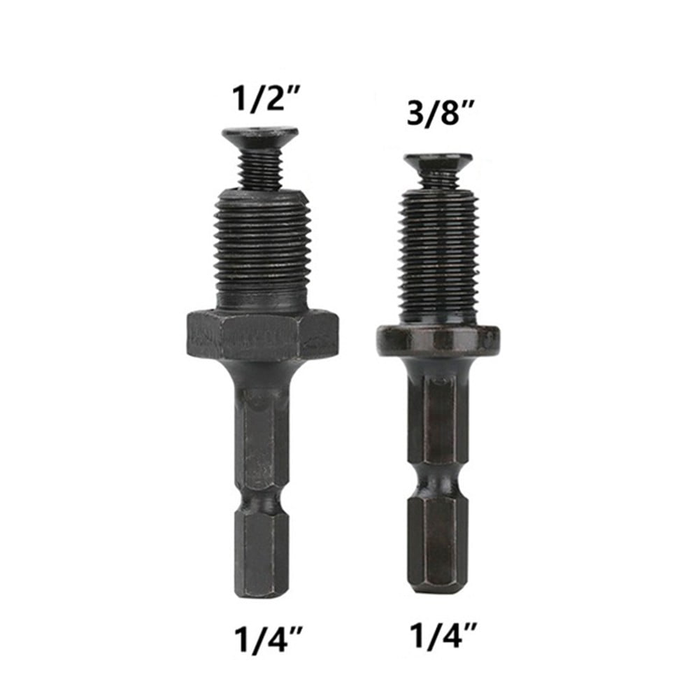Hex Shank to Thread Adapter Prevents Drill Chuck from Slipping Complete Set